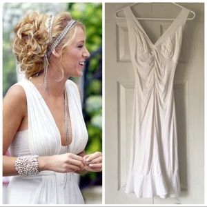 BCBGMaxAzria White Party Midi Dress